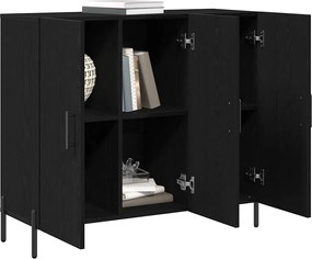 vidaXL Πλαϊνό γραφείο Μαύρη Οξυά 90 x 34 x 80 εκ. Επεξεργασμένο ξύλο
