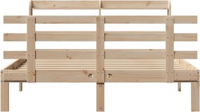 vidaXL Πλαίσιο Κρεβατιού με Κεφαλάρι 140 x 190 εκ. Μασίφ Πεύκο