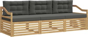 vidaXL Σειρά Καναπέ Εξωτερικού 3 pcs Άσπρο και Ανθρακί Πολυεστέρας