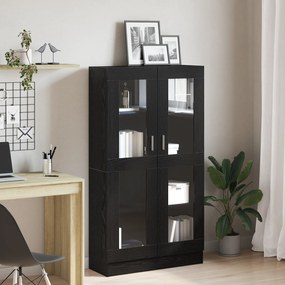 vitaXL Βιβλιοθήκη Μαύρη Δρυς 82,5x30,5x150 εκ Επεξεργασμένο ξύλο