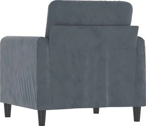 vidaXL Πολυθρόνα Σκούρο Γκρι 60 εκ. Βελούδινη
