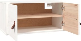 vidaXL Ντουλάπι Τοίχου Λευκό 60 x 30 x 30 εκ. από Μασίφ Ξύλο Πεύκου