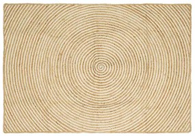 vidaXL Χαλί Φυσικό και Λευκό 120 x 170 cm Γιούτα