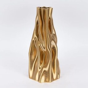 Βάζο Πορσελάνινο 3D 752-21092 15.5x15.5x36cm Gold Estheti Home Πορσελάνη