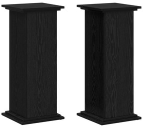 vidaXL Βάση Φυτών Μαύρη Δρυς 33x33x80 εκ. Κατασκευασμένο Ξύλο