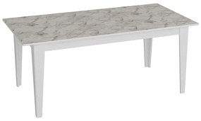 Τραπέζι Polka 875ZNA2906 180x90x76,8cm Marble Effect White Μοριοσανίδα, Μελαμίνη