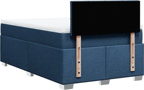 vidaXL Κρεβάτι Boxspring με Στρώμα Μπλε 120x200 εκ. Υφασμάτινο
