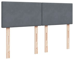 vidaXL Κρεβάτι Boxspring με Στρώμα Σκούρο Γκρι 140x200 εκ. Βελούδινο