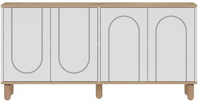 Μπουφές Ravone 327ODS1354 150x36x73cm Oak-White Μοριοσανίδα, Μελαμίνη