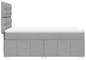 Κρεβάτι Boxspring με Στρώμα Ανοιχτό Γκρι 100x200 εκ. Υφασμάτινο - Γκρι