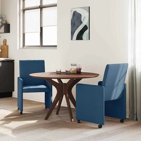 vidaXL Καρέκλες φαγητού με τροχούς 2 pcs Μπλε 57 x 66 x 94 εκ ύφασμα