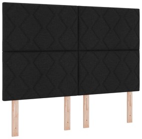 vidaXL LED Κεφαλάρι Διαμαντιών Μαύρο 160 εκ. Υφασμάτινο