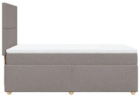 vidaXL Κρεβάτι Boxspring με Στρώμα Taupe 100 x 200 εκ. Υφασμάτινο