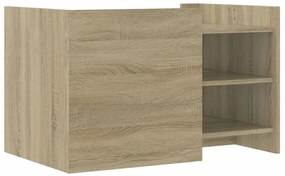 Τραπεζάκι Σαλονιού Sonoma Δρυς 80x50x50 εκ. Επεξεργασμένο Ξύλο - Καφέ