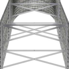 vidaXL Ζαρντινιέρα Ασημί 224x80x68 εκ. Γαλβανισμένος χάλυβας