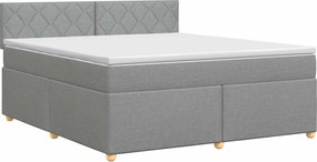 vidaXL Κρεβάτι box spring με στρώμα Ανοιχτό γκρι 140 x 200 cm Ύφασμα