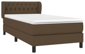 ΚΡΕΒΑΤΙ BOXSPRING ΜΕ ΣΤΡΩΜΑ ΣΚΟΥΡΟ ΚΑΦΕ 100X200 ΕΚ. ΥΦΑΣΜΑΤΙΝΟ 3126464