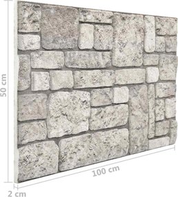 vidaXL Πάνελ τοίχου 10 pcs Γκρι 100 x 50 cm Αφρός EPS