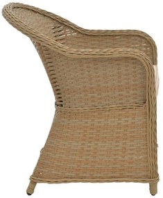 Καρέκλα - Πολυθρόνα κήπου Hadrian rattan καφέ- textilene μπεζ 57x70x85 εκ. 57x70x85 εκ.