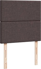 vidaXL Κρεβάτι Boxspring με Στρώμα Σκούρο Καφέ 90x190 εκ. Υφασμάτινο