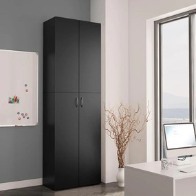 vidaXL Ντουλάπα Γραφείου Μαύρη 60 x 32 x 190 εκ. από Επεξ. Ξύλο