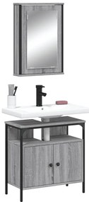 vidaXL Σετ Επίπλων Μπάνιου 2 Τεμαχίων Γκρι sonoma από Τεχν. Ξύλο