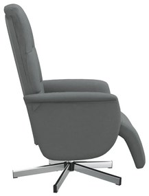 vidaXL Πολυθρόνα Ανακλινόμενη με Υποπόδιο Σκούρο Γκρι Υφασμάτινη