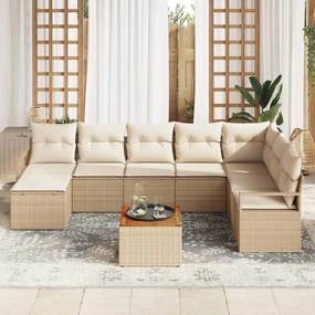 vidaXL Σετ Καναπέ Κήπου 9 pcs Beige, λευκό