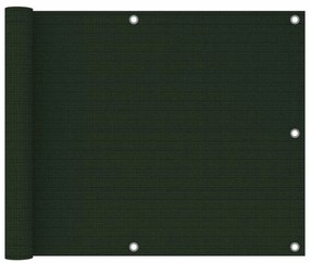 Διαχωριστικό Βεράντας Σκούρο Πράσινο 75 x 500 εκ. από HDPE