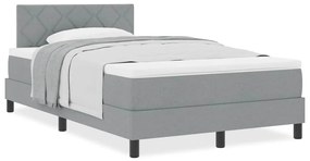 vidaXL Κρεβάτι box spring με στρώμα Ανοιχτό γκρι 120 x 190 cm ύφασμα