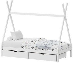 Intrahome Παιδικό κρεβάτι Lalitto τ.DENALIINA με 2 συρτάρια Intrahome ξύλο πεύκου σε λευκή απόχρωση 90x190εκ | SKU: INTRAPA-481111120