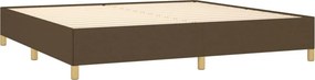 vidaXL Κρεβάτι Boxspring με Στρώμα Σκούρο Καφέ 200x200 εκ. Υφασμάτινο
