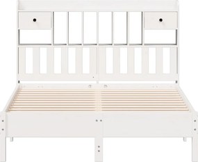 vidaXL Κρεβάτι Βιβλιοθήκη Χωρίς Στρώμα 140x200 εκ Μασίφ Ξύλο Πεύκο