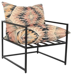 Κάθισμα DKD Home Decor 70 x 75 x 85 cm Μαύρο Μέταλλο Πολύχρωμο