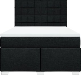 vidaXL Κρεβάτι Boxspring με Στρώμα Μαύρο 140x200 εκ. Υφασμάτινο