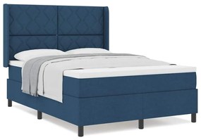 vidaXL Κρεβάτι με ελατήρια με στρώμα Μπλε 140 x 200 cm ύφασμα