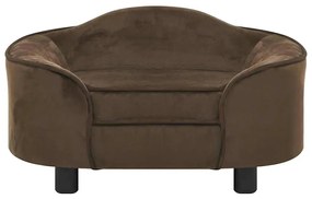 vidaXL Καναπές - Κρεβάτι Σκύλου Καφέ 67 x 47 x 36 εκ. Βελουτέ