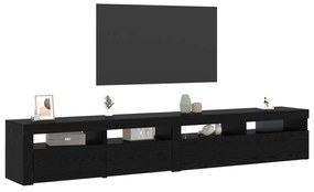 vidaXL Κάθισμα TV 2 τεμάχια με Φώτα LED Μαύρο Επεξεργασμένο Ξύλο