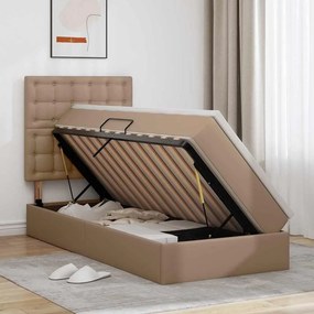vidaXL Κρεβάτι Αποθήκης Καπουτσίνο 100 x 200 cm Τεχνητό Δέρμα