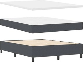 vidaXL LED Κρεβάτι με βάθρο Σκούρο Γκρι και Λευκό 140 x 200 cm