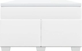 vidaXL Κρεβάτι Boxspring με Στρώμα Λευκό 120x200εκ.από Συνθετικό Δέρμα