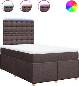 vidaXL Κρεβάτι Boxspring με Στρώμα Σκούρο Καφέ 120x190 εκ Υφασμάτινο