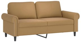 vidaXL Πολυθρόνες Σετ 3 Τεμαχίων Καφέ από Βελούδο με Μαξιλάρια