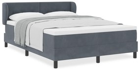 vidaXL κρεβάτι  Box Spring με στρώμα Σκούρο Γκρι 140x190 εκ. Βελούδο