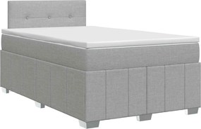 vidaXL Κρεβάτι box spring με στρώμα Ανοιχτό γκρι 120 x 190 cm Ύφασμα