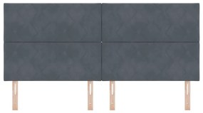 vidaXL LED Κεφαλάρι με φώτα λωρίδας LED Σκούρο γκρι 200 cm Βελούδο