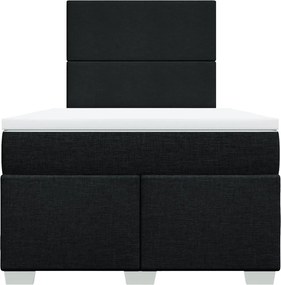 vidaXL Κρεβάτι Boxspring με Στρώμα Μαύρο 120x200 εκ. Υφασμάτινο