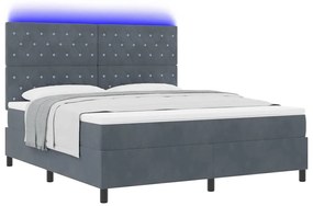 vidaXL Κρεβάτι με ελατήρια με στρώμα Σκούρο Γκρι 180 x 200 cm Βελούδο