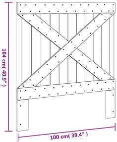 vidaXL Κεφαλάρι 100 x 104 εκ. από Μασίφ Ξύλο Πεύκου