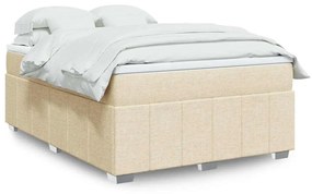 vidaXL Κρεβάτι Boxspring με Στρώμα Κρεμ 140x190 εκ. Υφασμάτινο